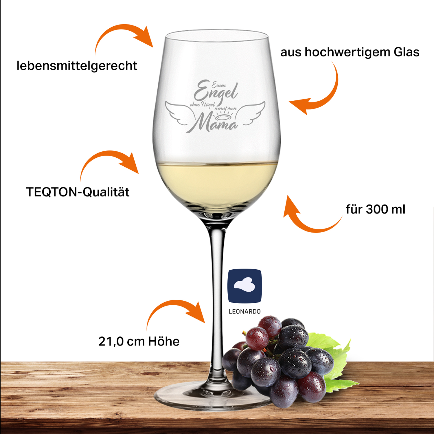 Produktbild 2 von Leonardo Weißweinglas 300ml Ciao+ "Engel Mama"