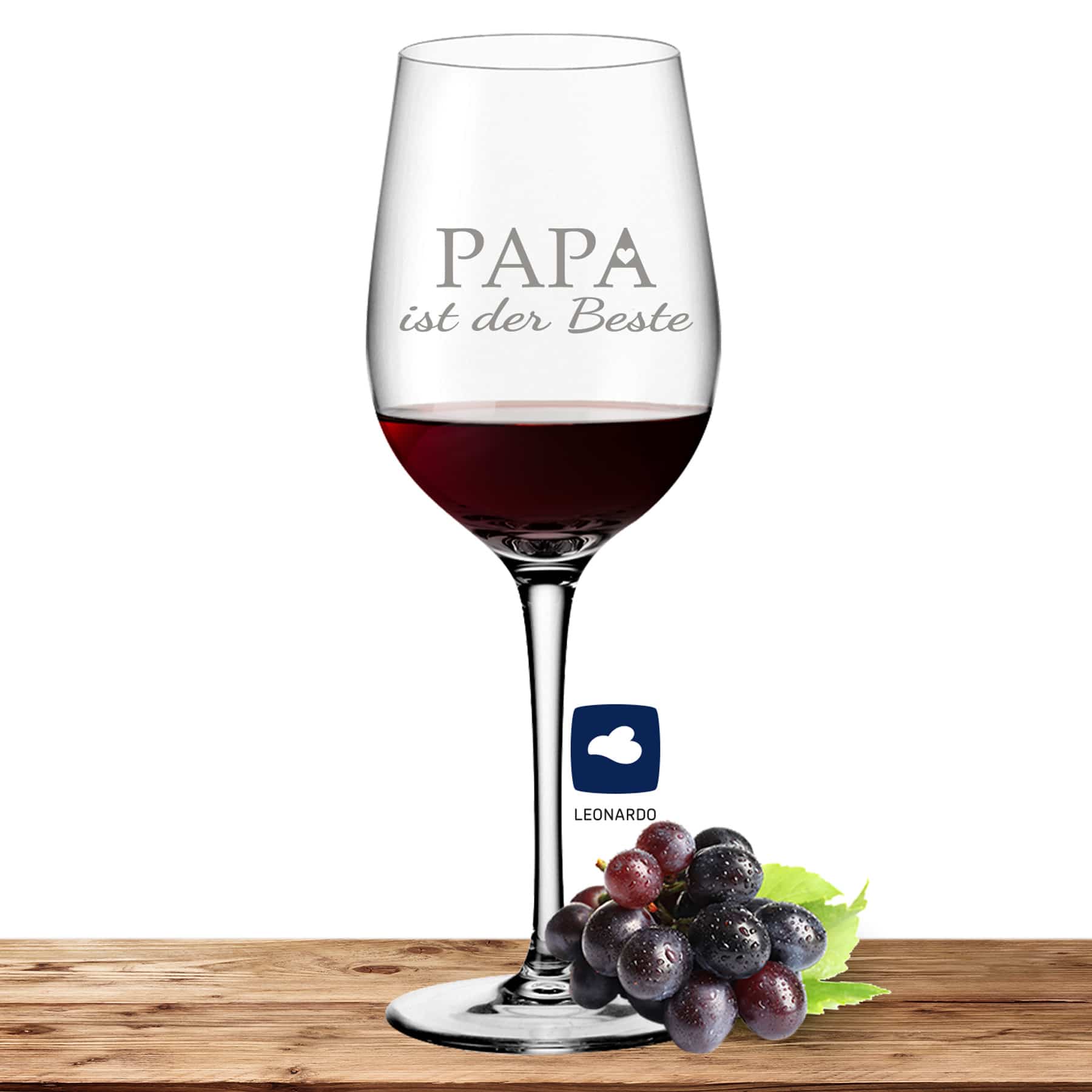 Leonardo Rotweinglas 430ml Ciao+ "Papa ist der Beste"