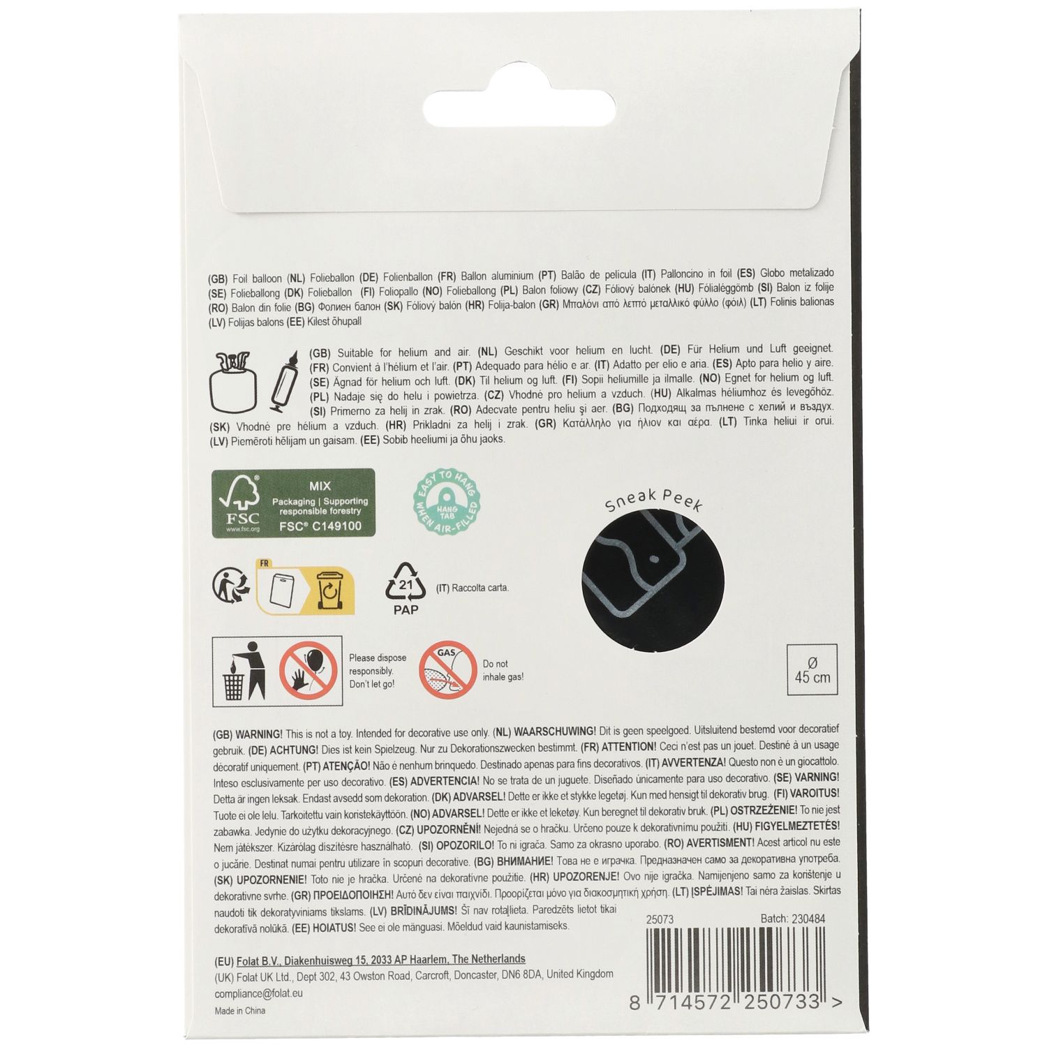 Produktbild 3 von Folienballon 50. Geburtstag - 45cm