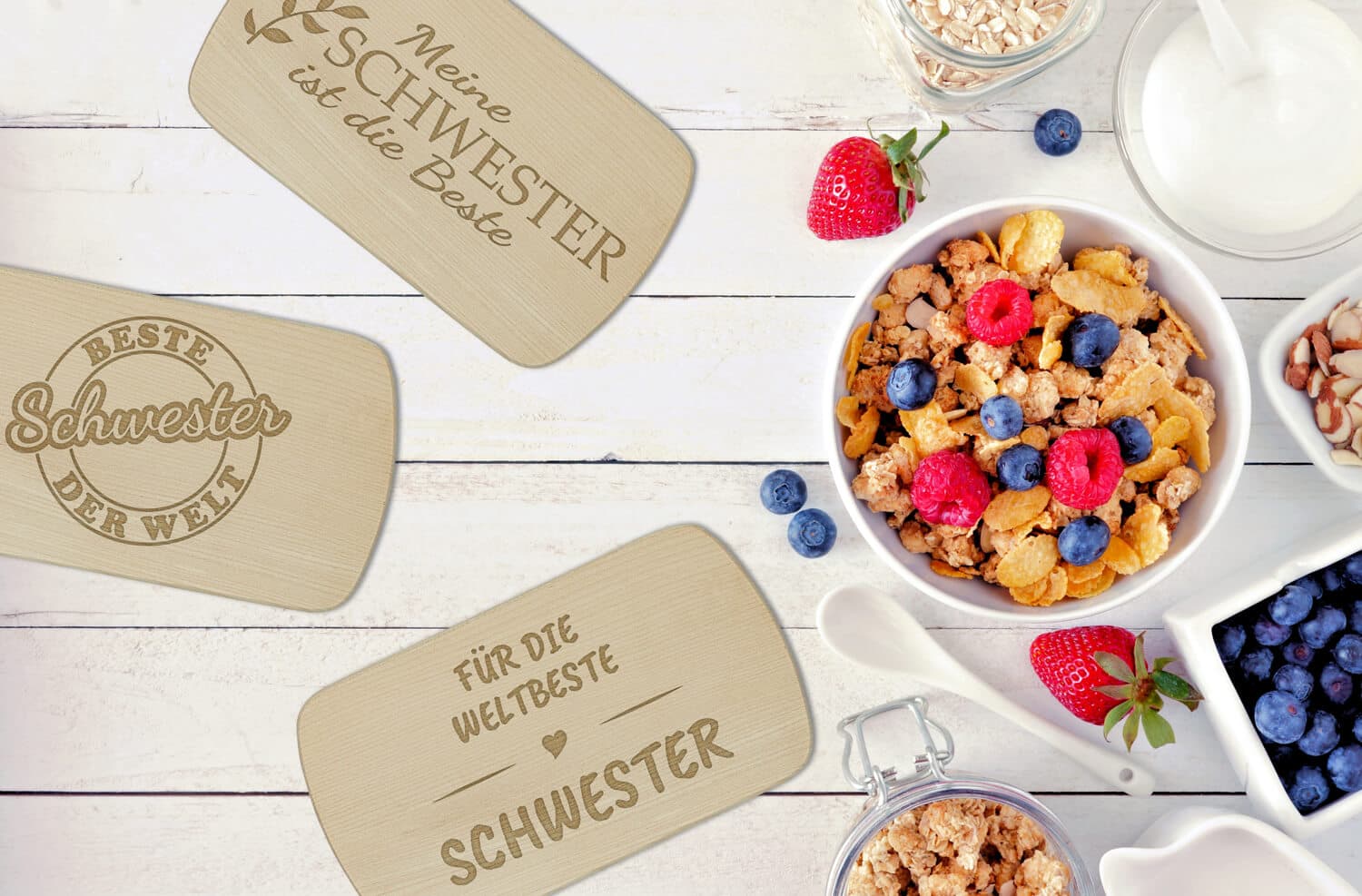 Produktbild 6 von Frühstücksbrettchen "Beste Schwester" mit verschiedenen Motiven