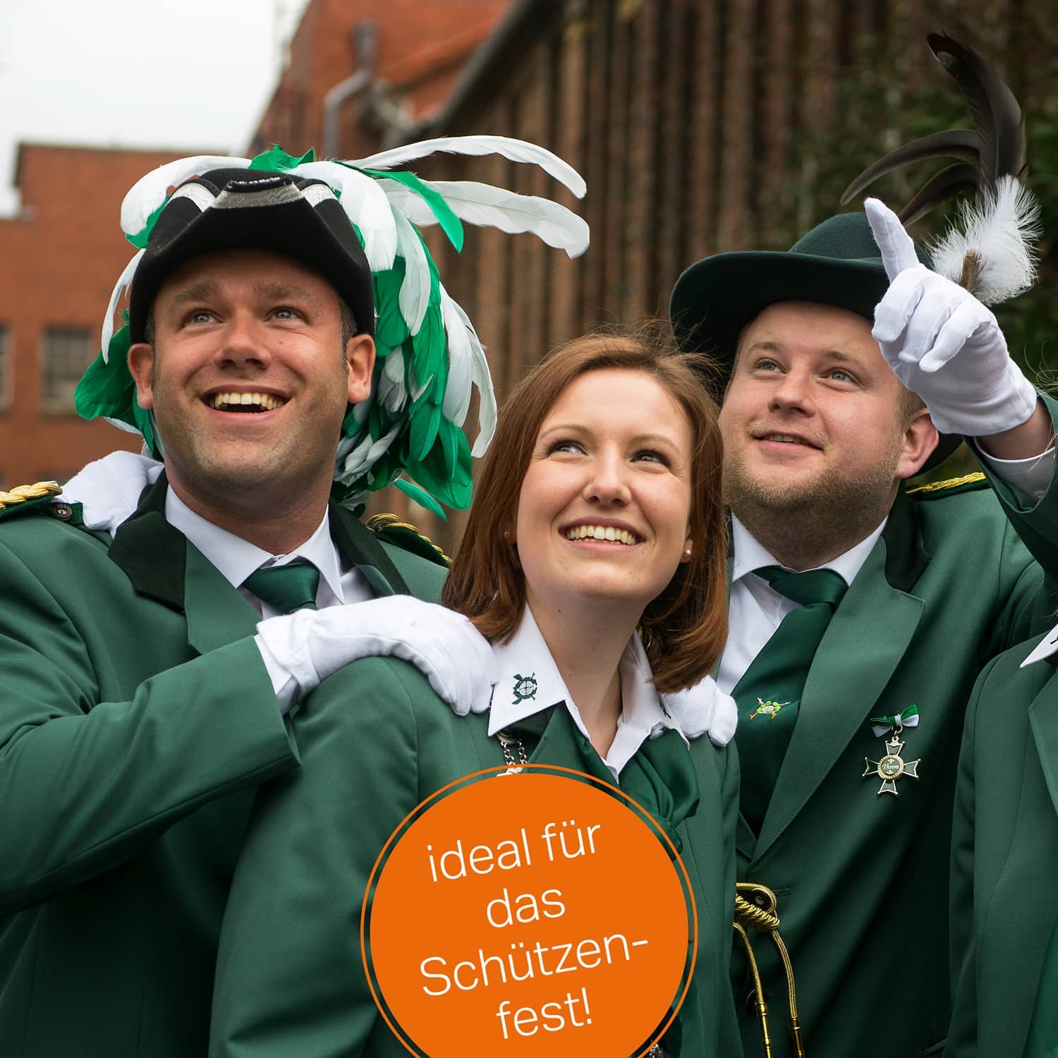 Produktbild 6 von Schützenkrawatte grün mit Schützenemblem