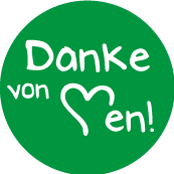 Danke Emblem "Danke von Herzen!" 25mm grün