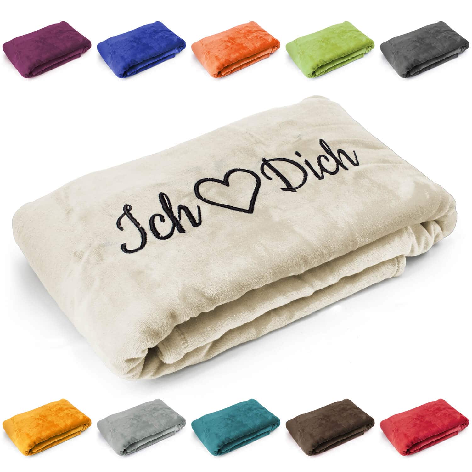 Produktbild 14 von Kuscheldecke "Ich liebe Dich" in verschiedenen Farben für Valentinstag