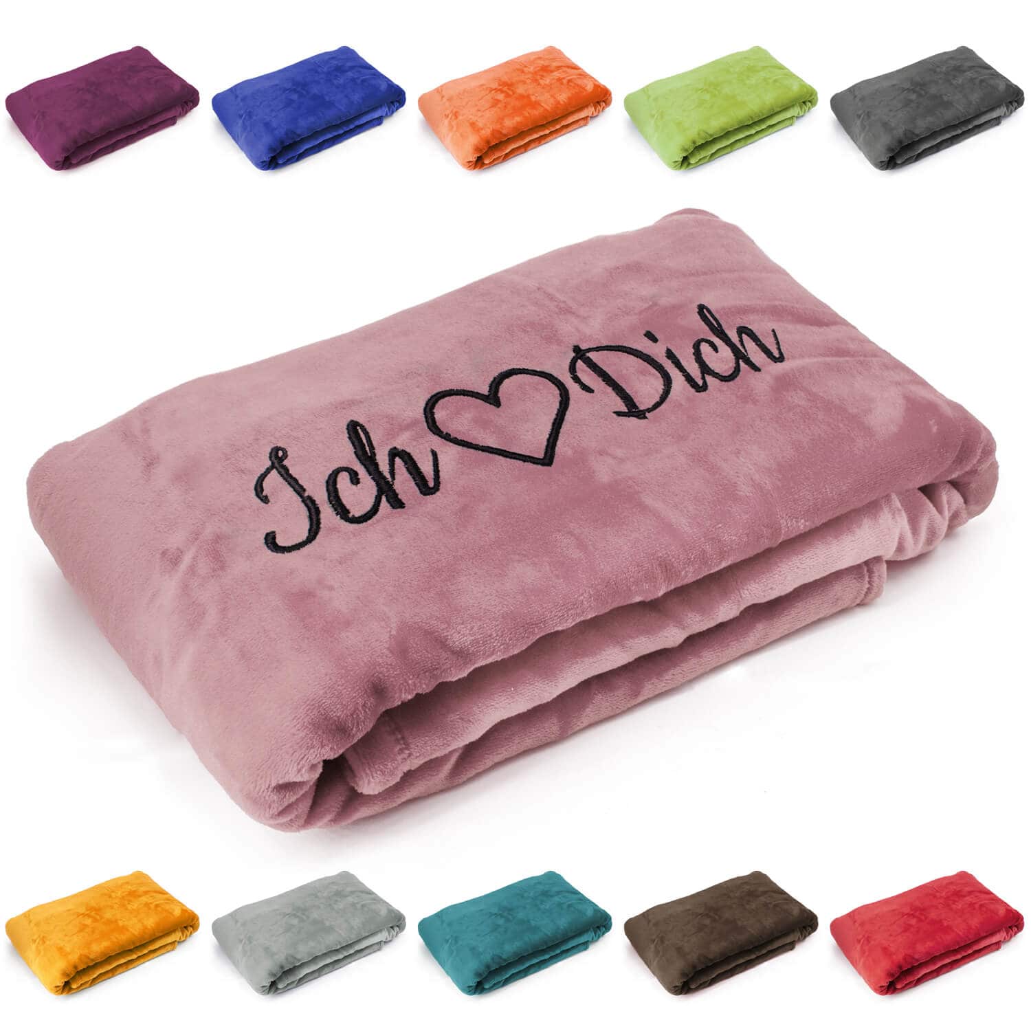 Produktbild 10 von Kuscheldecke "Ich liebe Dich" in verschiedenen Farben für Valentinstag