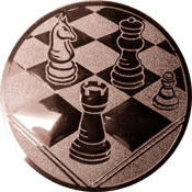 Emblem 25mm Schach, bronze