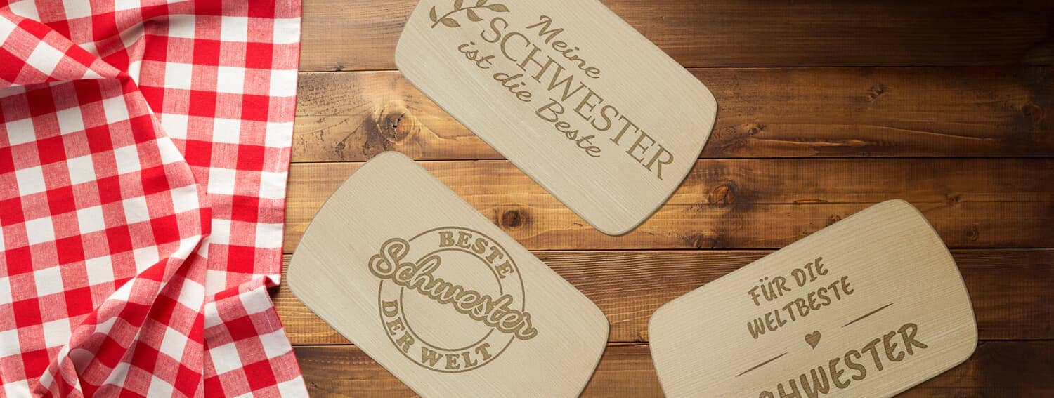 Produktbild 5 von Frühstücksbrettchen "Beste Schwester" mit verschiedenen Motiven