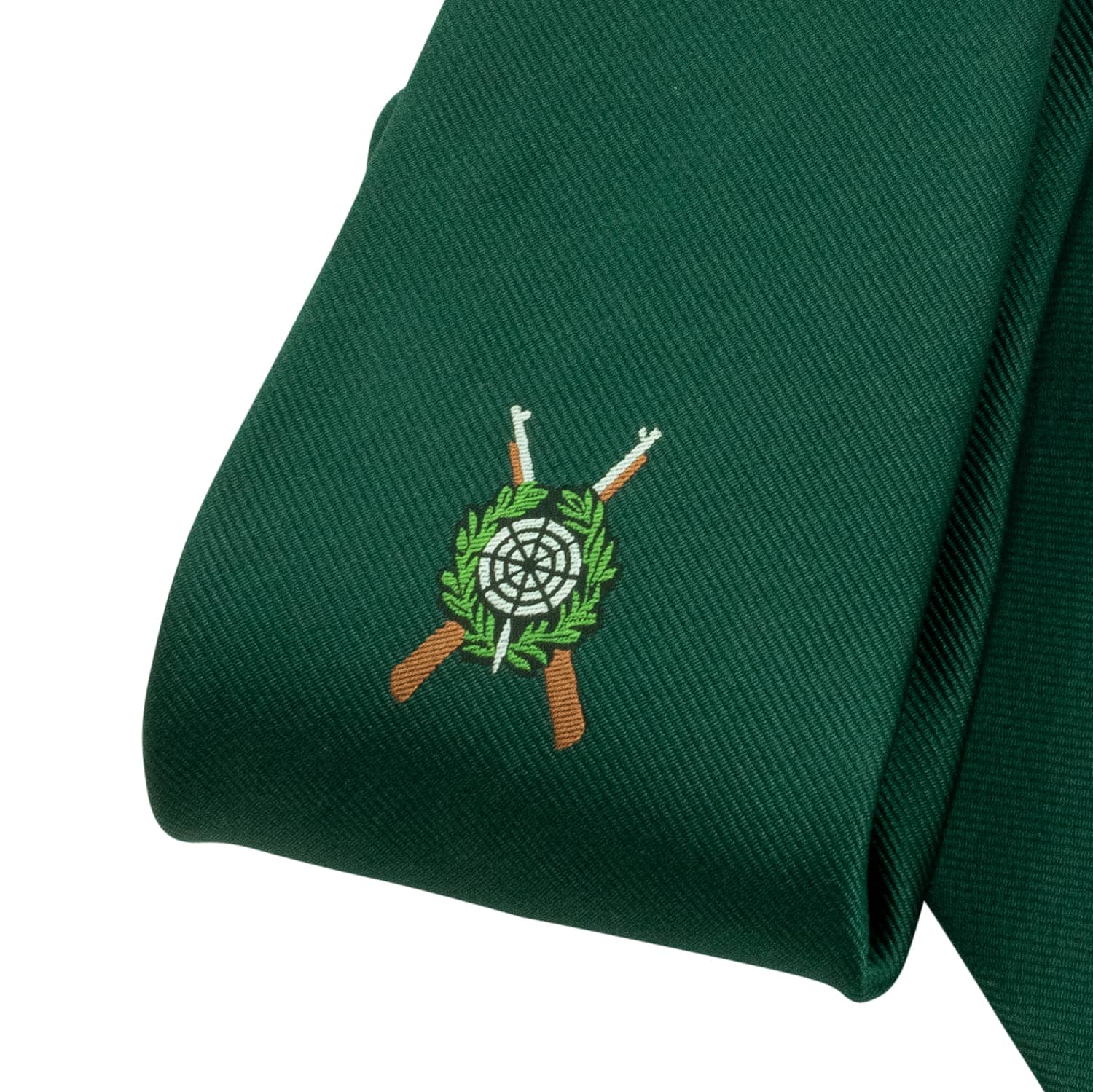 Schützenkrawatte grün mit Gummizug und gewebtem Motiv