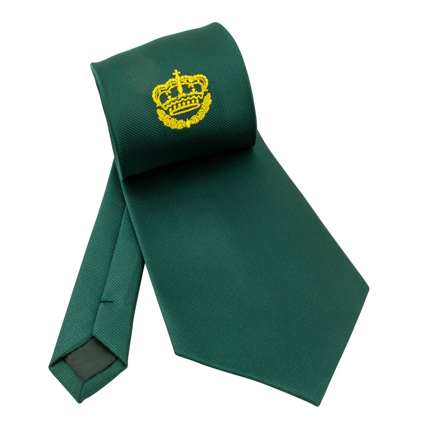 Produktbild von Königskrawatte - Schützenkrawatte grün - mit gestickter goldener Krone