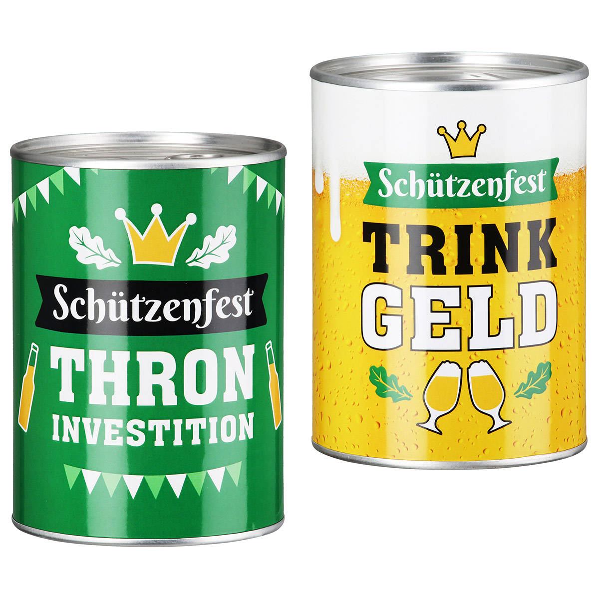 Produktbild von Spardosen „Schützenfest“ – 2er Set Trinkgeld & Thron Investment
