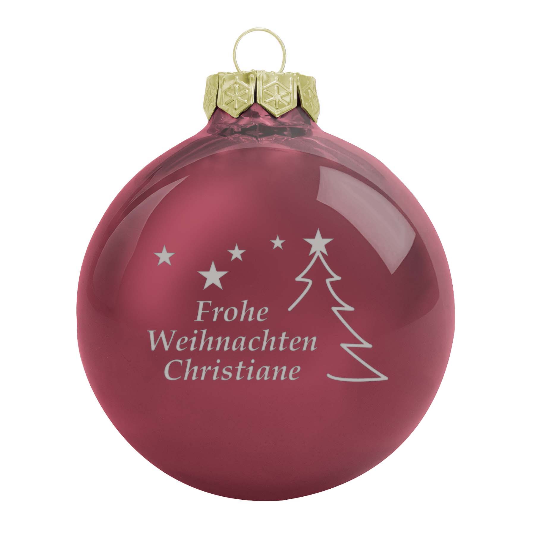 Produktbild von Weihnachtsbaumkugel aus Glas (glänzend) Frohe Weihnachten