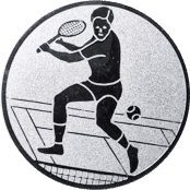 Emblem 25mm Tennisspieler, silber