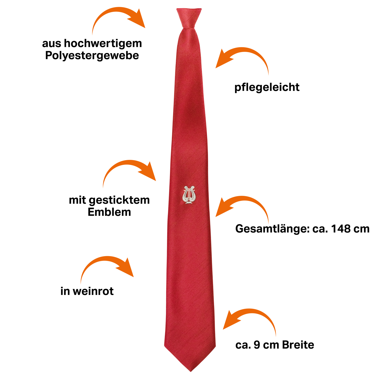 Produktbild 2 von Krawatte "Lyra" weinrot