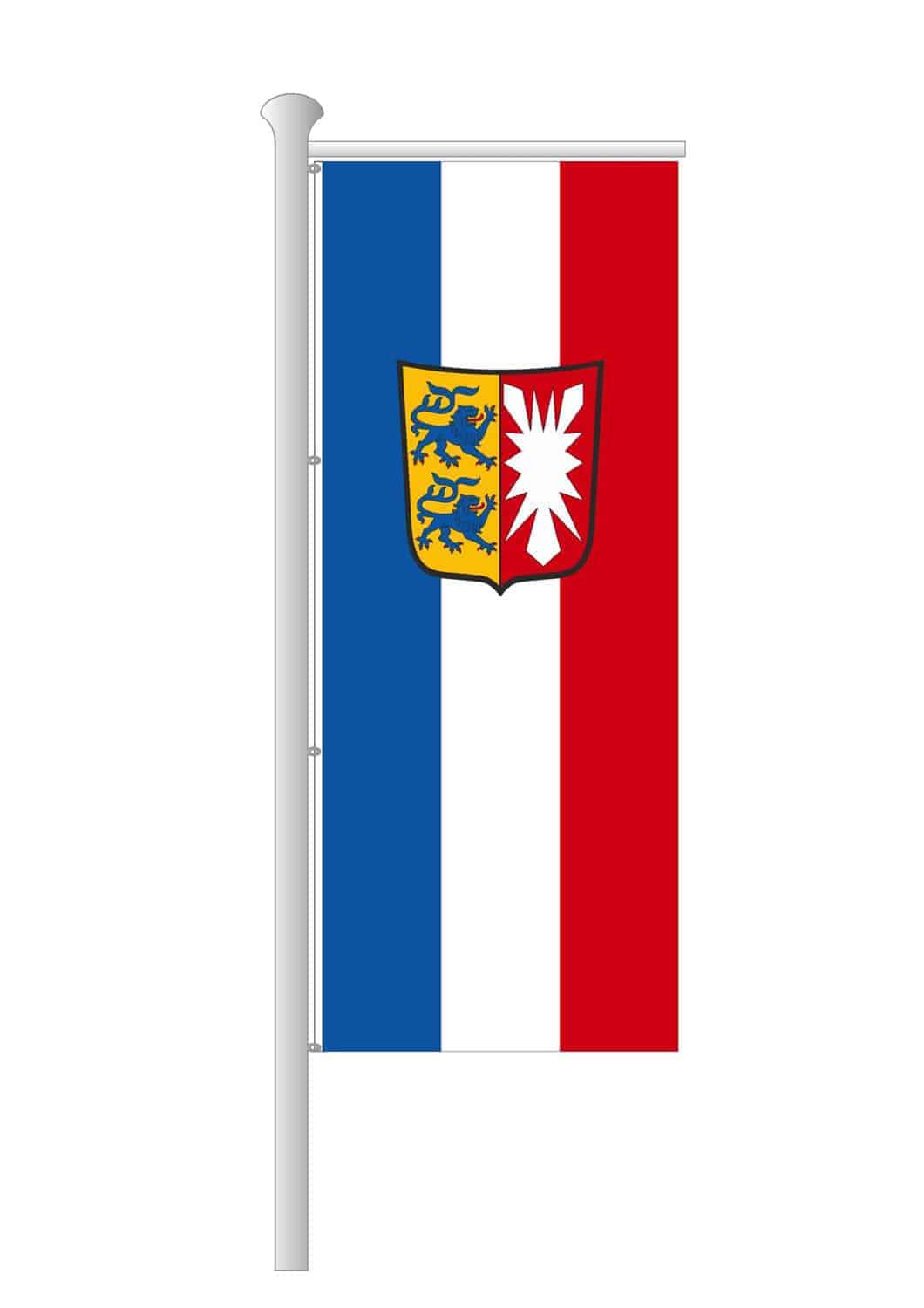 Produktbild 2 von Schleswig-Holstein-Fahne-Ausleger Hochformat mit Wappen