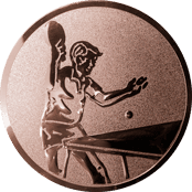 Emblem 25mm Tischtennisspieler, bronze