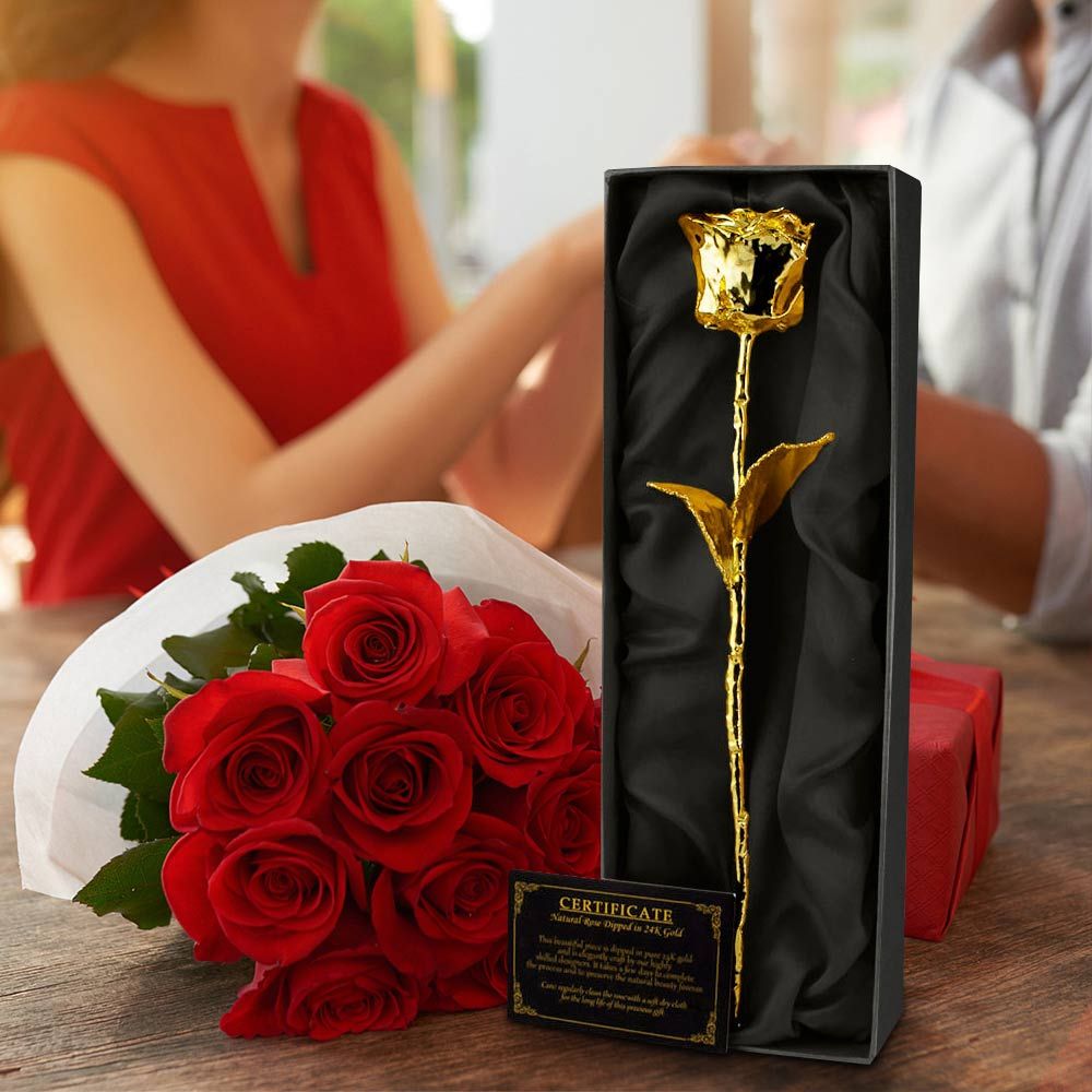 Produktbild von 24K Goldene Rose – Echte Rose vergoldet als edles Geschenk