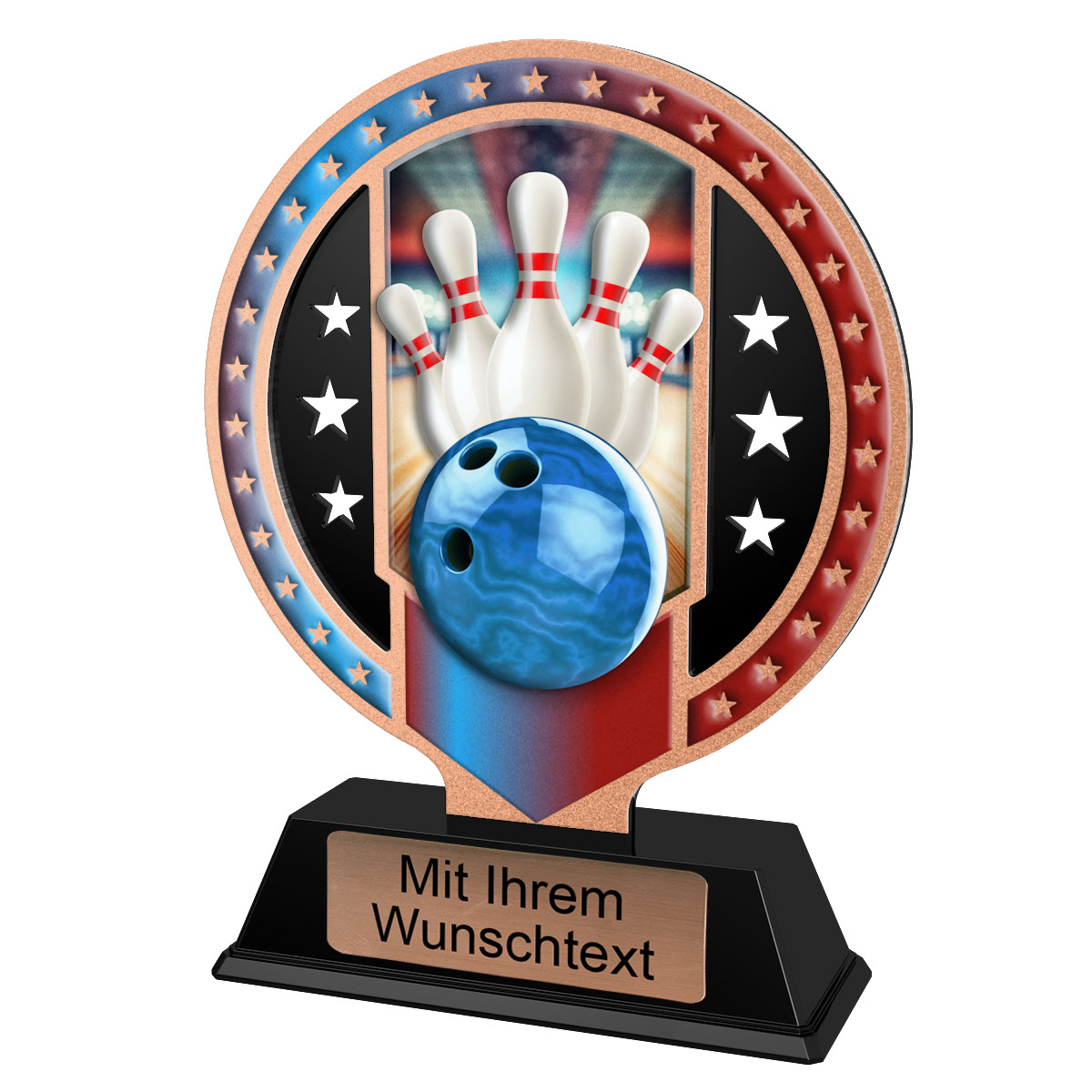 Produktbild von Metalltrophäe Bowling 3er Serie SAM09