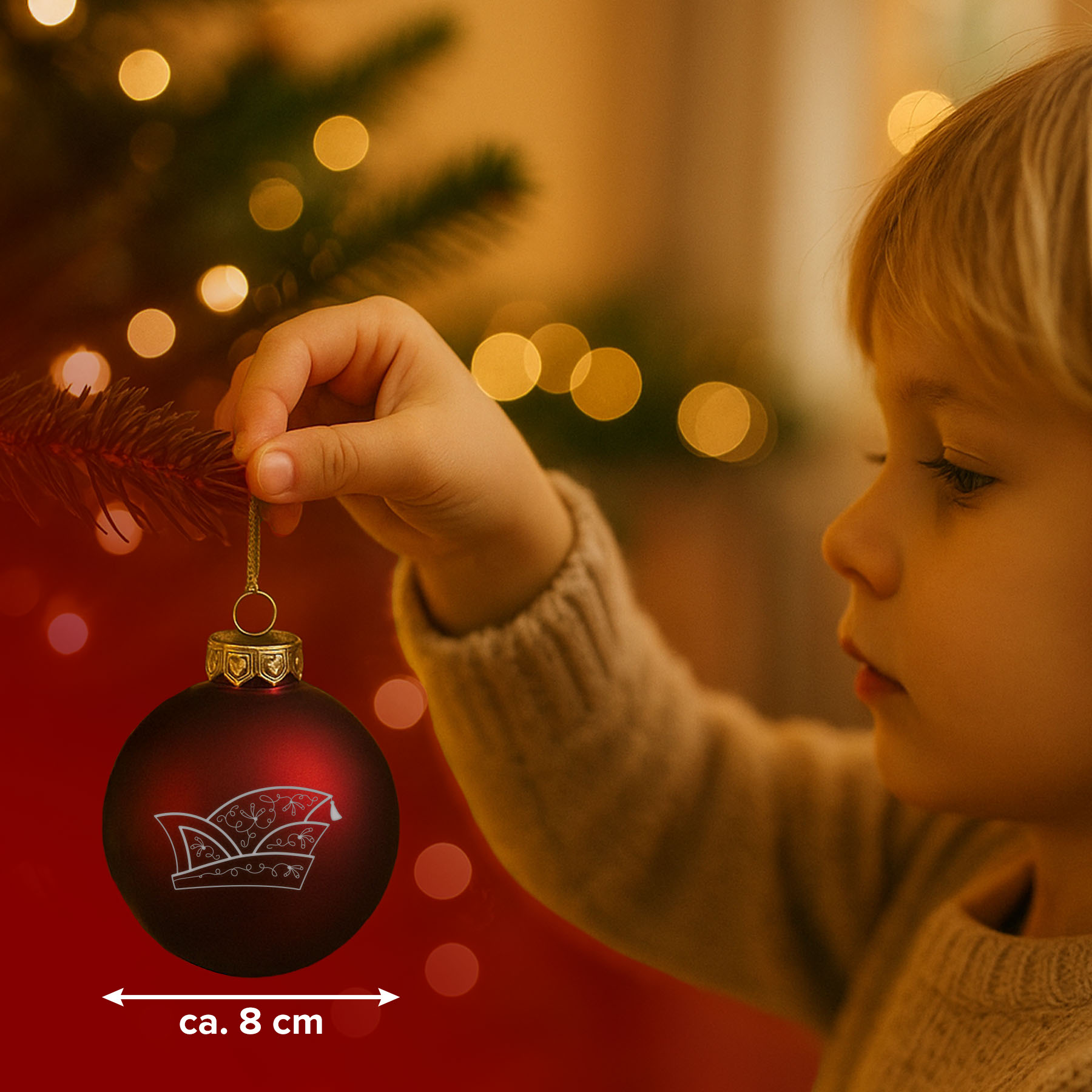 Produktbild 4 von Weihnachtsbaumkugel aus Glas (matt) Narrenkappe