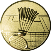 Emblem 25mm Federball m. Netz, gold