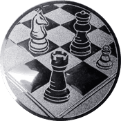 Emblem 25mm Schach, silber