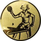 Emblem 25mm Tischtennisspielerin, gold