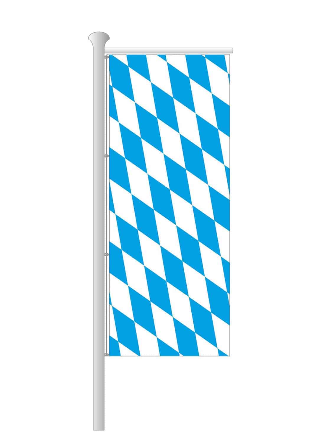Produktbild 2 von Bayernfahne für Ausleger Hochformat ohne Wappen (Raute)