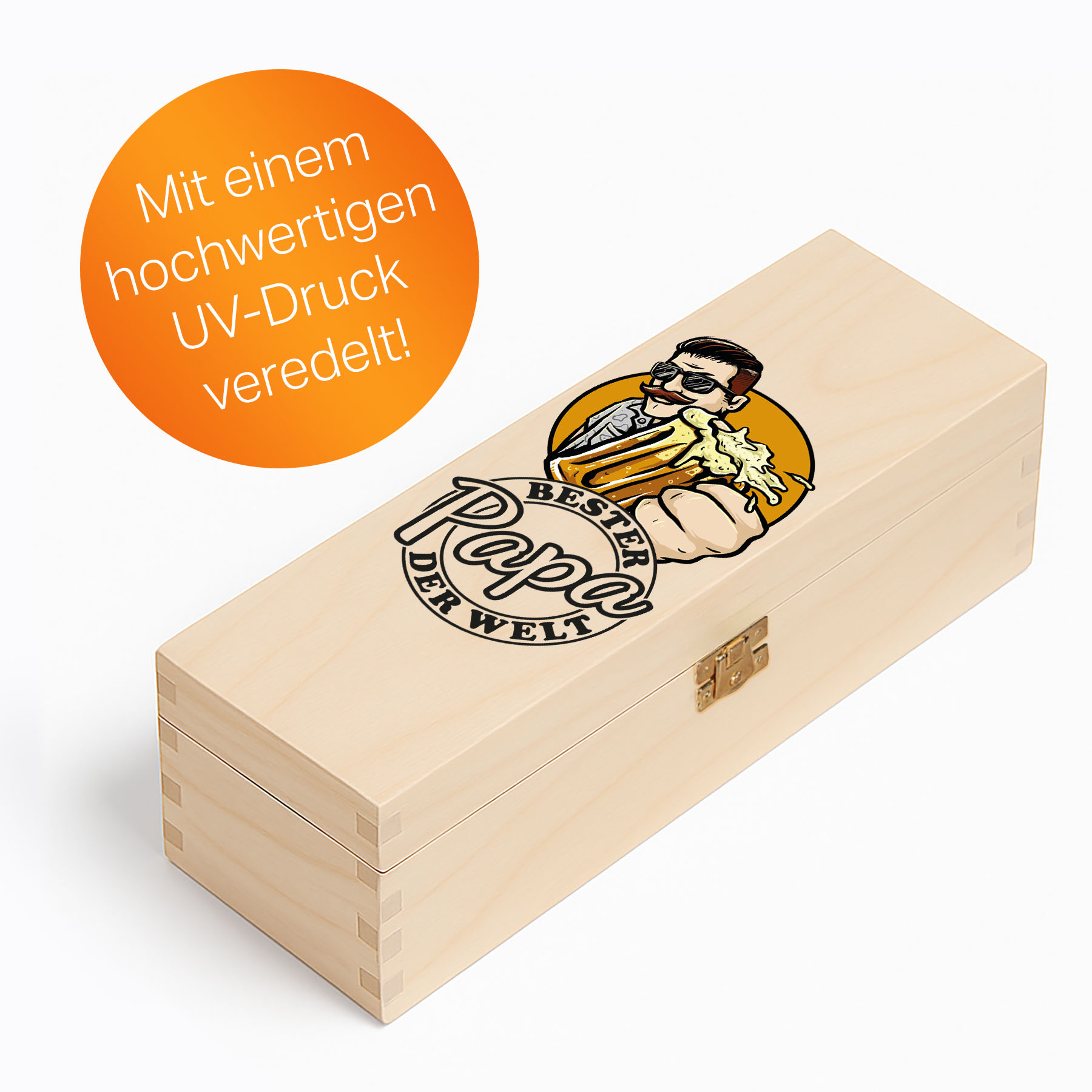 Produktbild 6 von Weizenglas-Holzkiste-Set mit Gravur und Bedruckung "Siegel Papa"