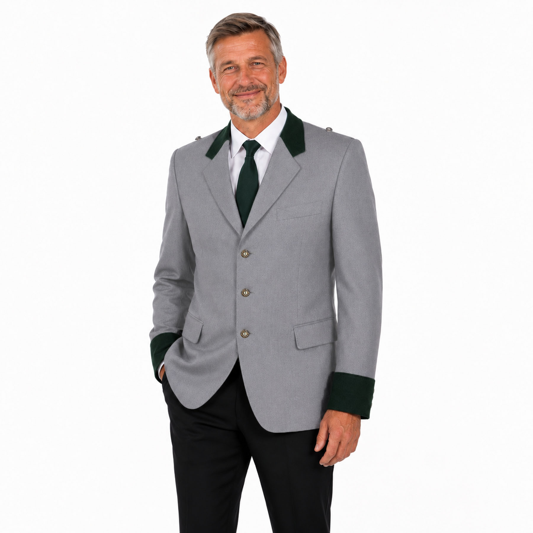 Produktbild von Schützenjacke Albert mittelgrau (mit Rückenriegel)