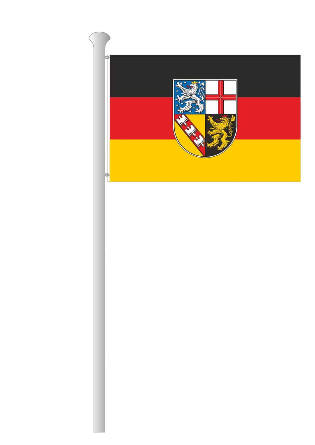 Produktbild 2 von Saarland-Hissflagge Quer mit Wappen