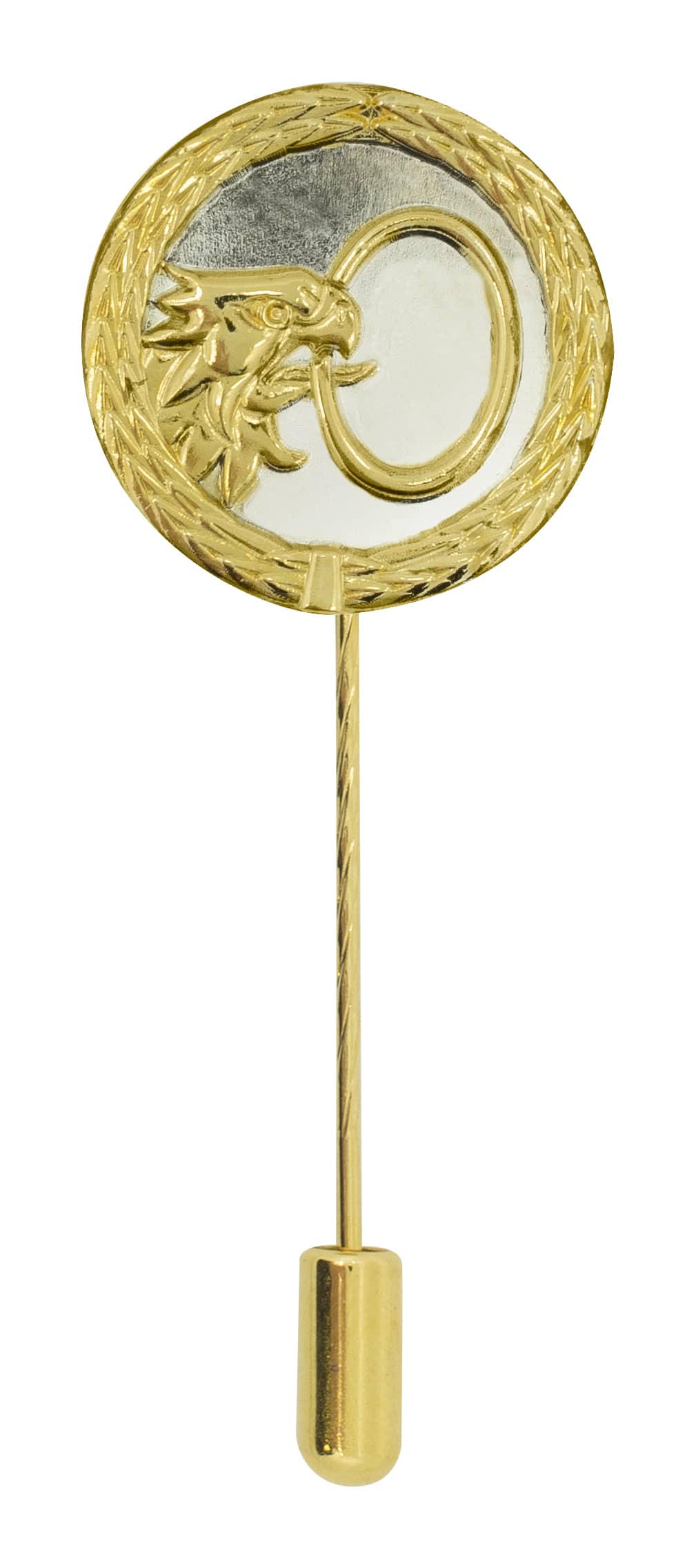 Anstecknadel Pfänder-Kopf-Ring Silber-Gold