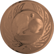 Emblem 25mm Tennisschläger m. Ehrenkranz, bronze