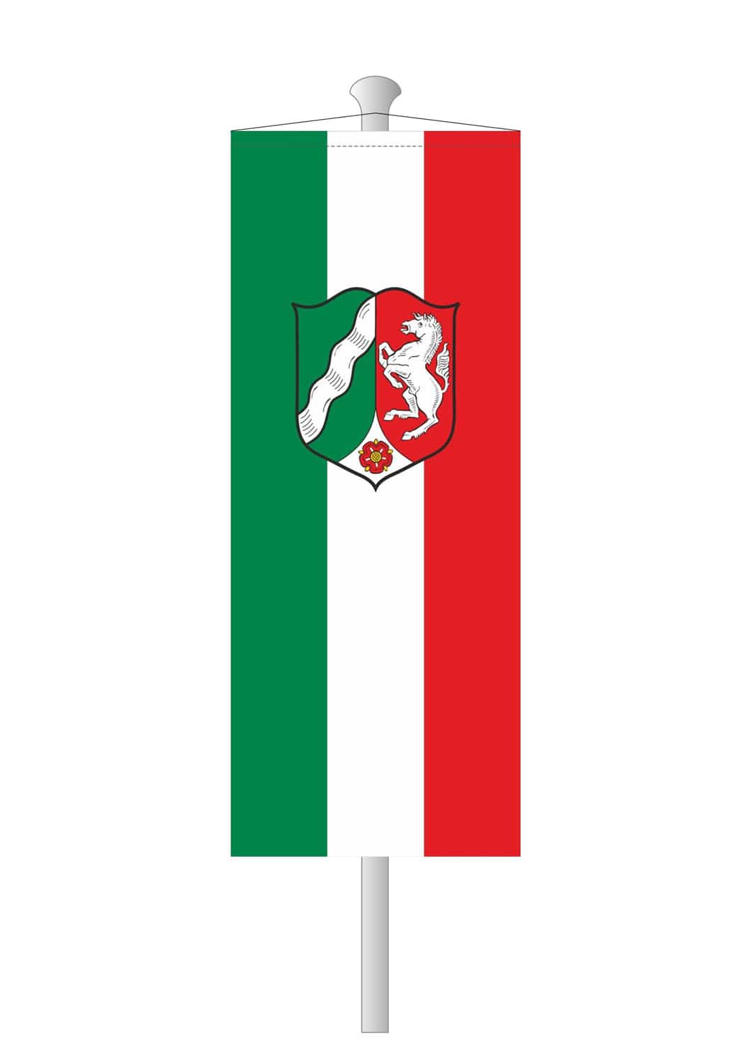 Produktbild 2 von NRW Bannerfahne mit Wappen (Dienstflagge)