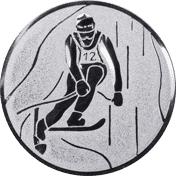 Emblem 25mm Ski Alpin, silber