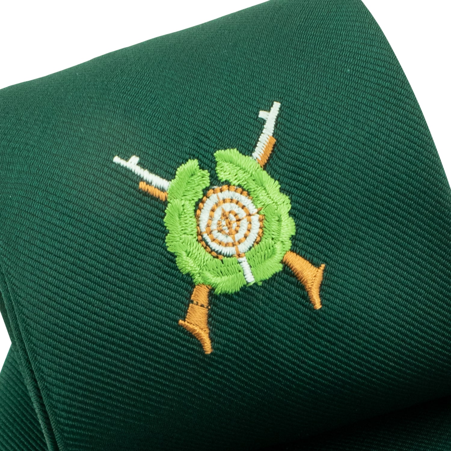Schützenkrawatte grün mit gesticktem Emblem