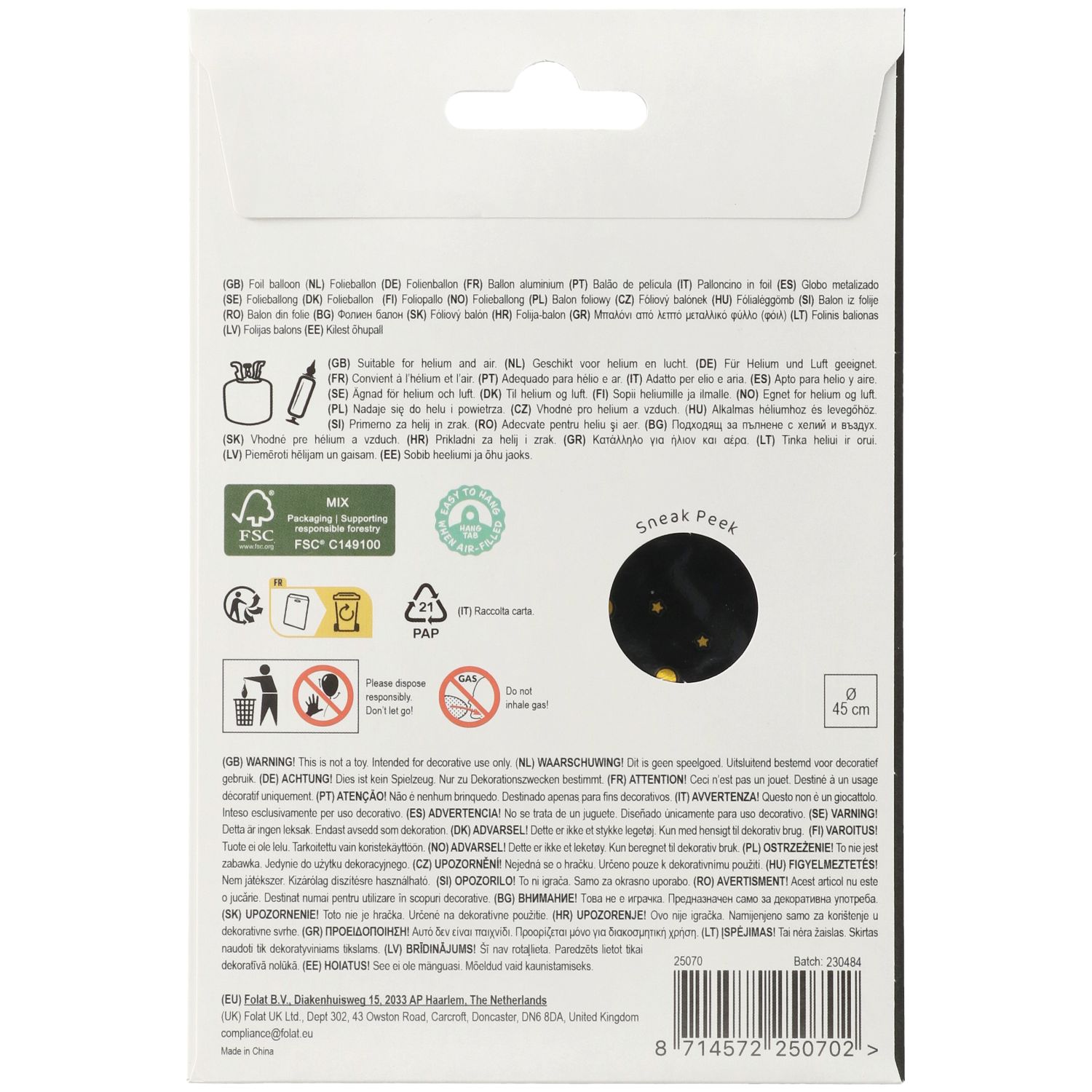 Produktbild 3 von Folienballon 18. Geburtstag - 45cm