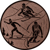 Emblem 25mm Ski, bronze