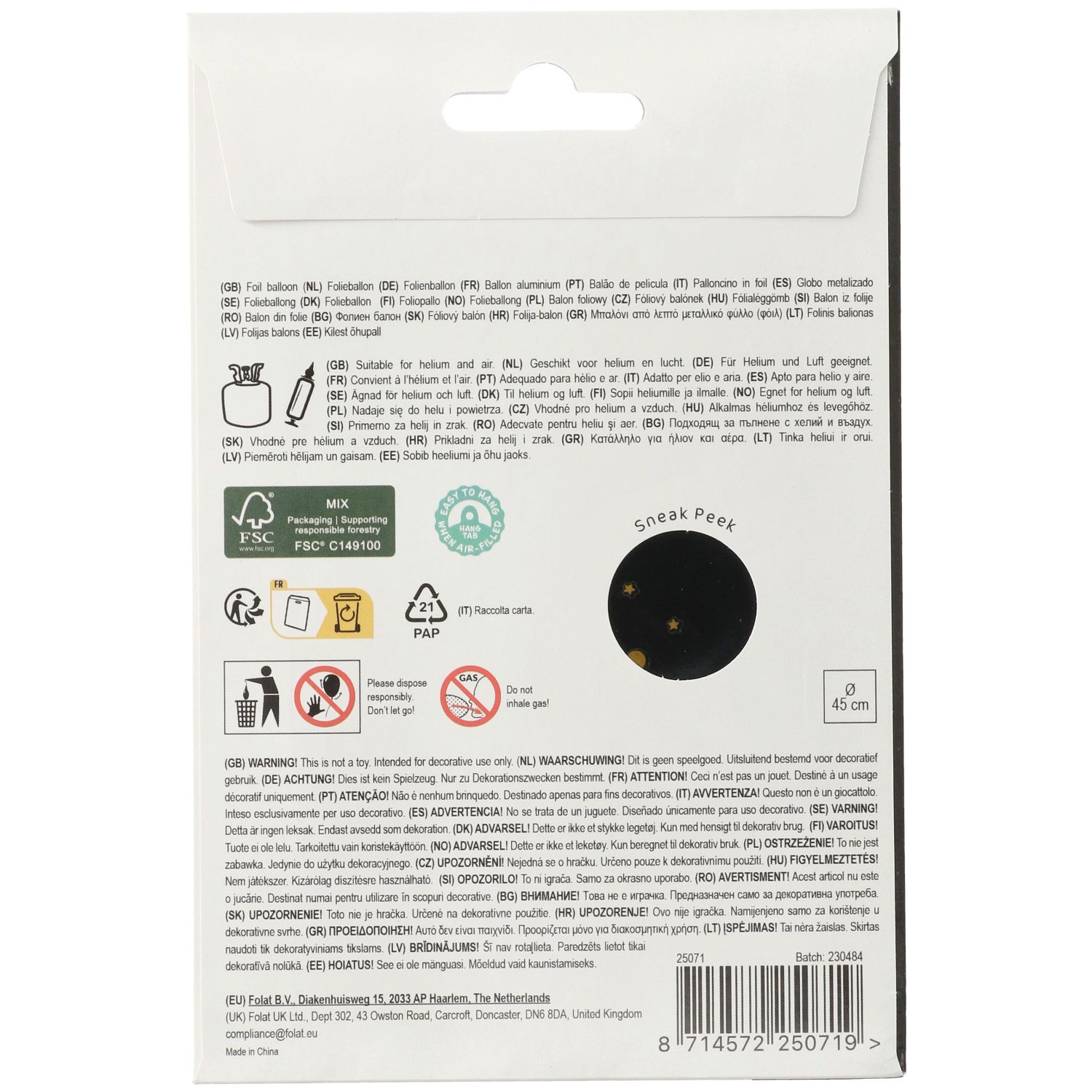 Produktbild 3 von Folienballon 30. Geburtstag - 45cm