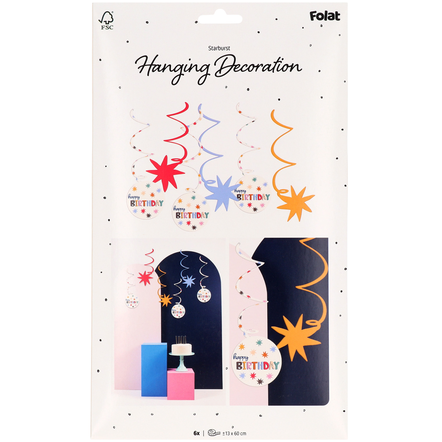 Produktbild 3 von Hängdekoration - Happy Birthday - 6 Stück