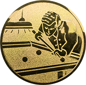 Emblem 25mm Billardspieler rechts, gold