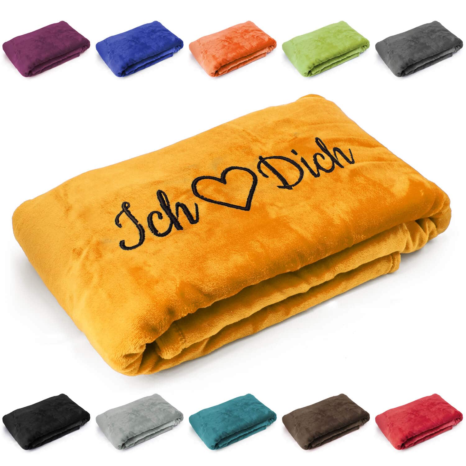 Produktbild 7 von Kuscheldecke "Ich liebe Dich" in verschiedenen Farben für Valentinstag