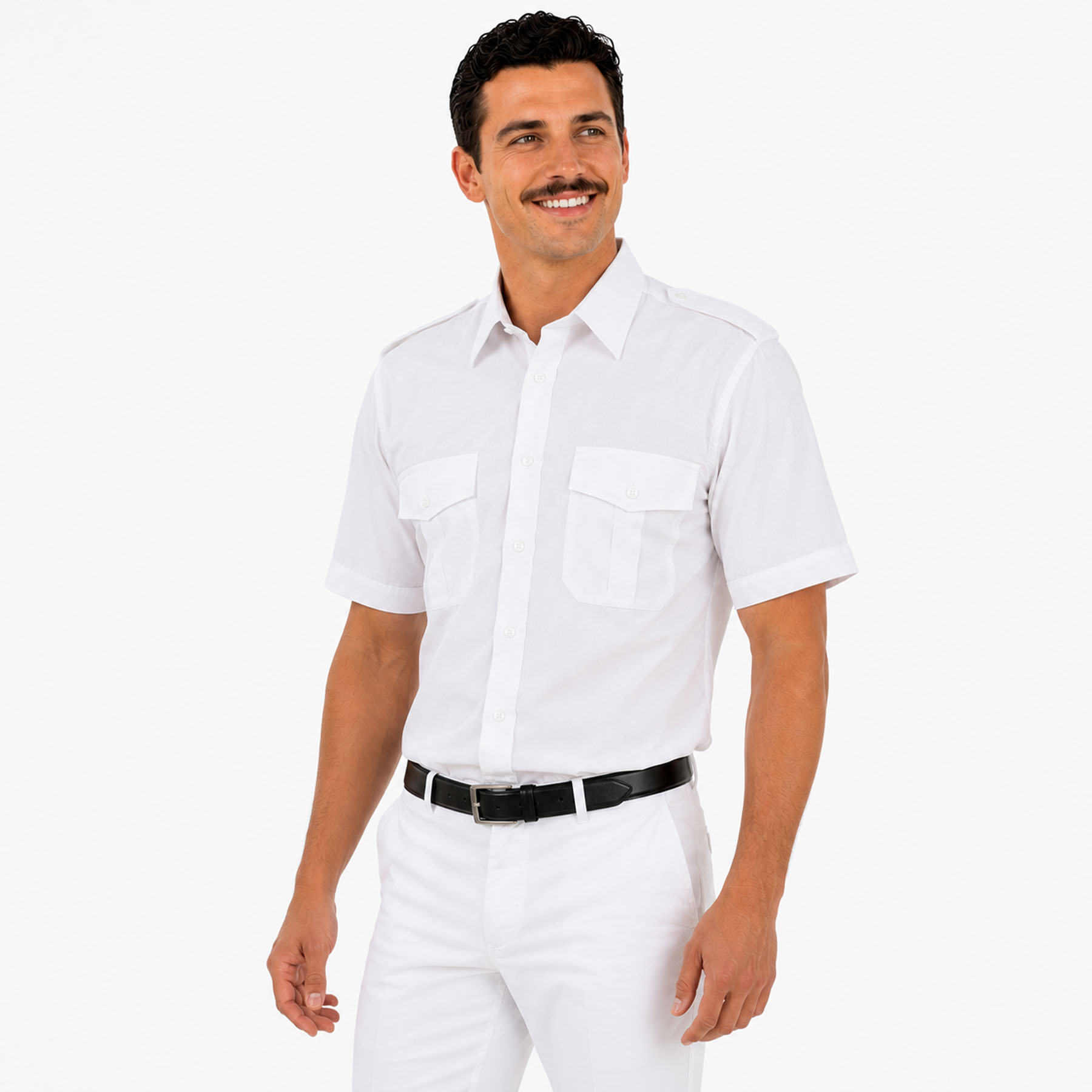 Produktbild von Schützenhemd - Pilotenhemd Kurzarm weiß Slim Fit