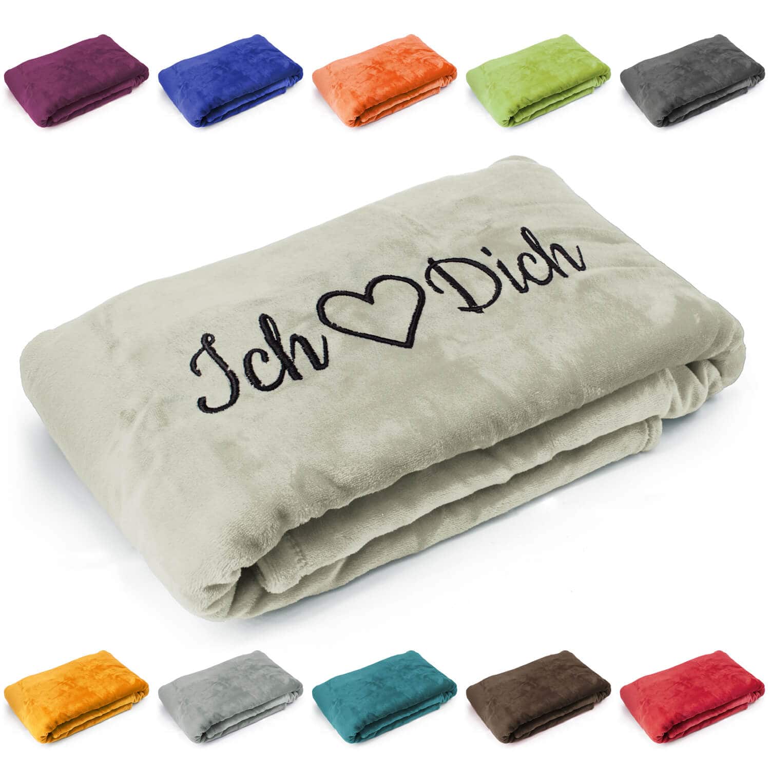 Produktbild 5 von Kuscheldecke "Ich liebe Dich" in verschiedenen Farben für Valentinstag