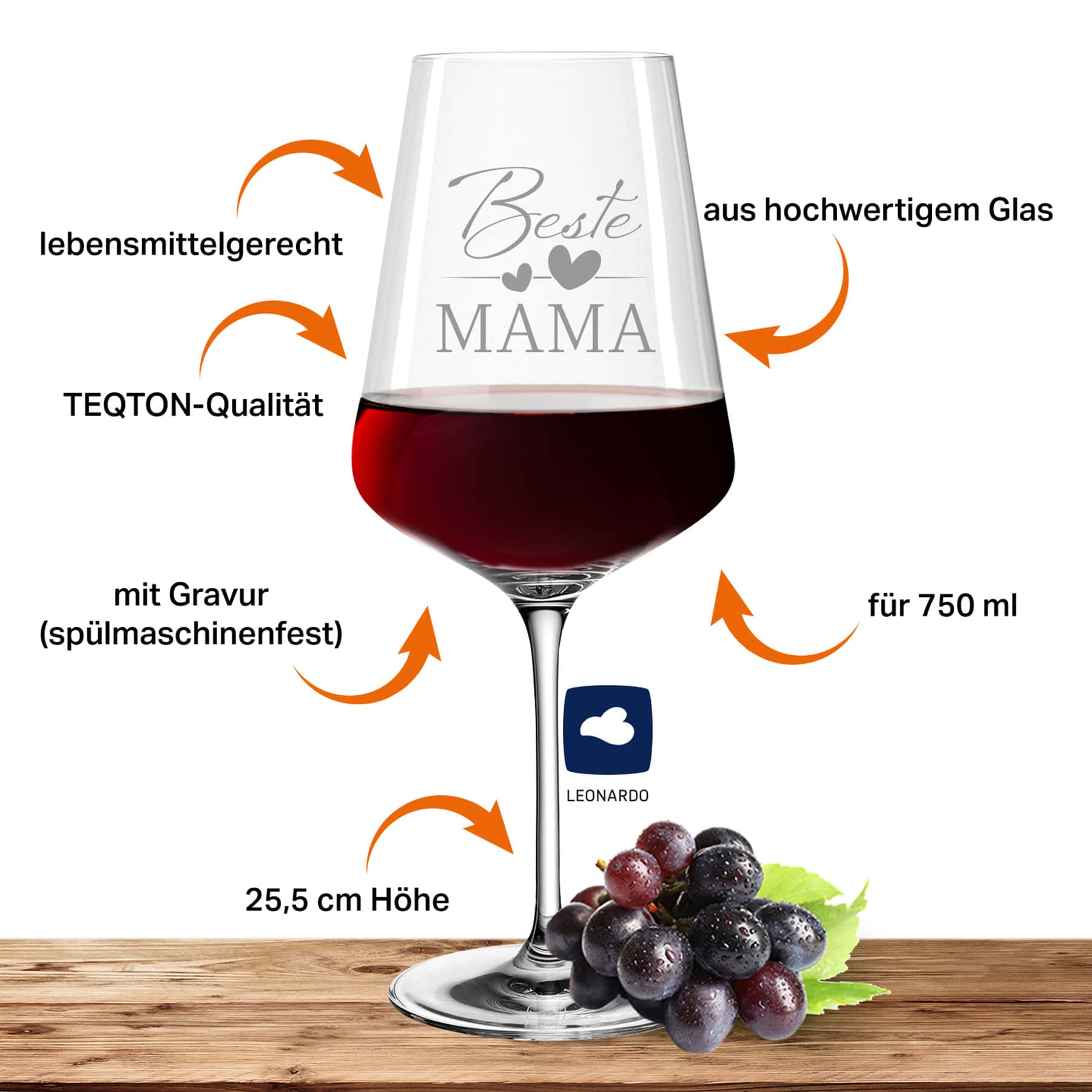 Produktbild 2 von Leonardo Rotweinglas PUCCINI 750ml "Herz"