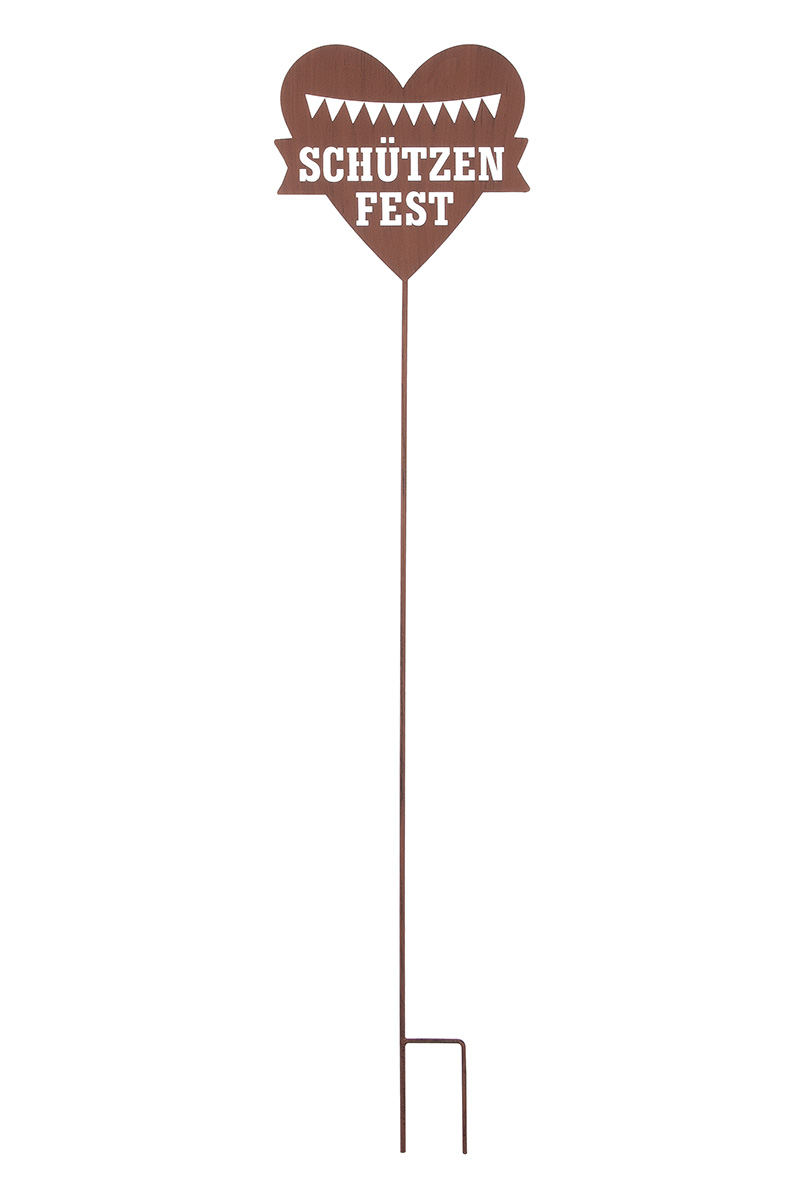 Produktbild von Metall Gartenstecker Herz „Schützenfest“