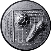 Emblem 25mm Tor, Fußball, Schuh, 3D, silber