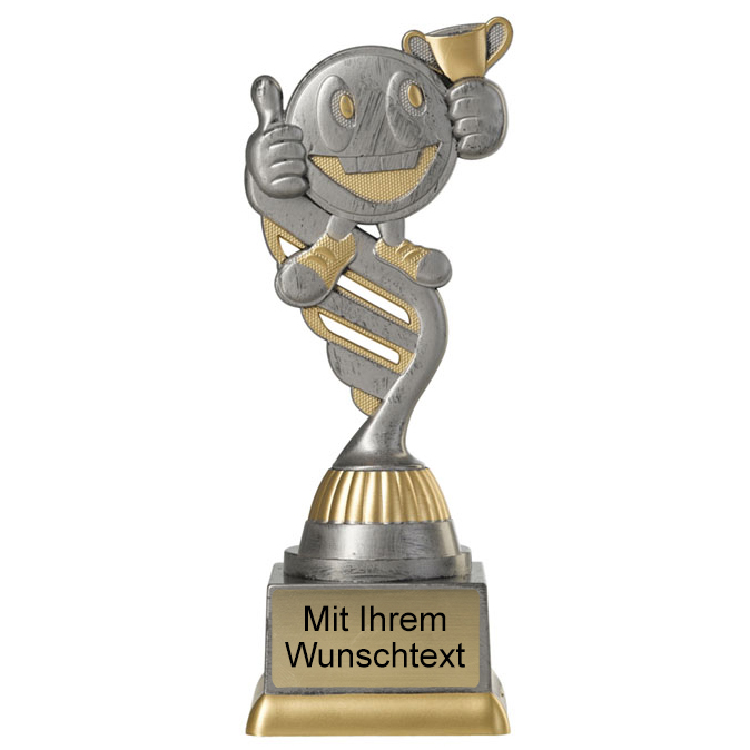 Produktbild von Kinderpokal "Smiley" PF226-M61 altsilber/gold