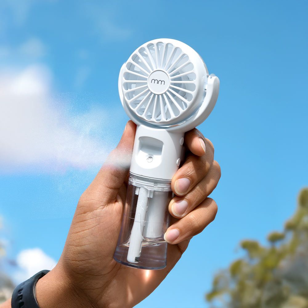 Produktbild von Mini-Nebelventilator mit Sprühfunktion – USB Handventilator wiederaufladbar