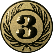 Emblem 25 mm Ehrenkranz mit 3, gold