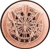 Emblem 25mm Dartscheibe 3D, bronze