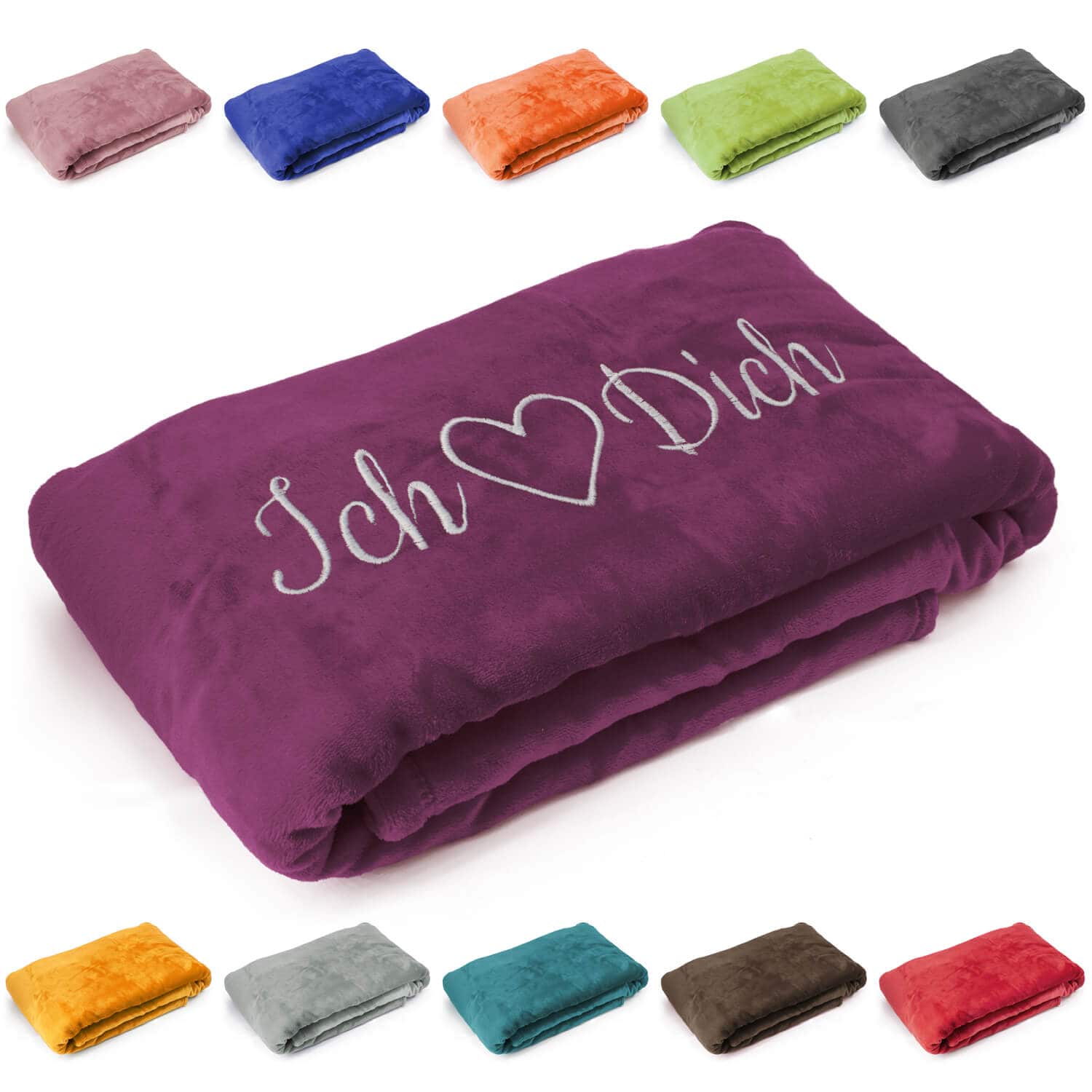 Produktbild 15 von Kuscheldecke "Ich liebe Dich" in verschiedenen Farben für Valentinstag