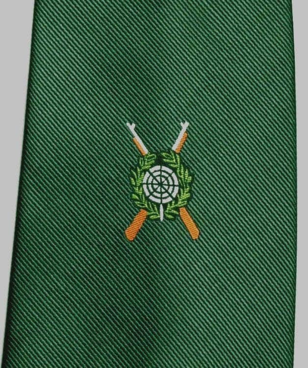 Schützenkrawatte grün mit gewebtem Emblem PREMIUM